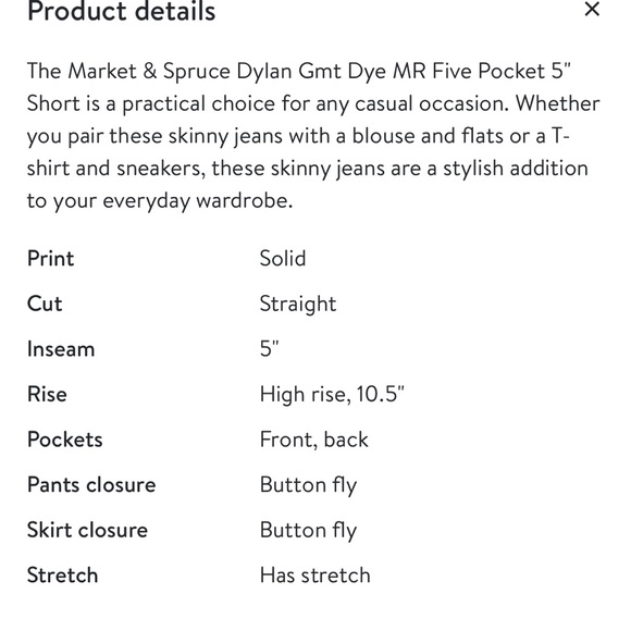 Market & Spruce Dylan High rise Shorts Stitch Fix NWT - Picture 6 of 11